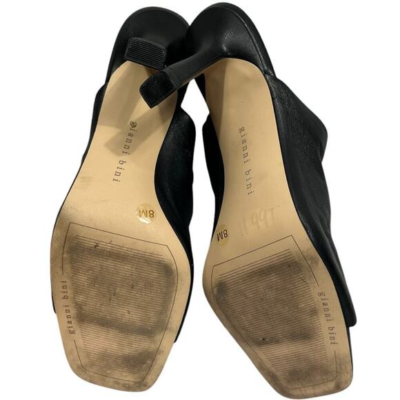 Gianni Bini Leather Black Heel Sandals / Size-8M - Picture 5 of 9